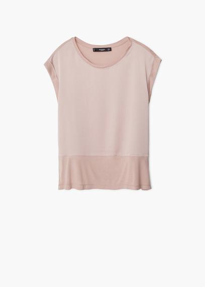 Mango Mango Contrast Panel T Shirt