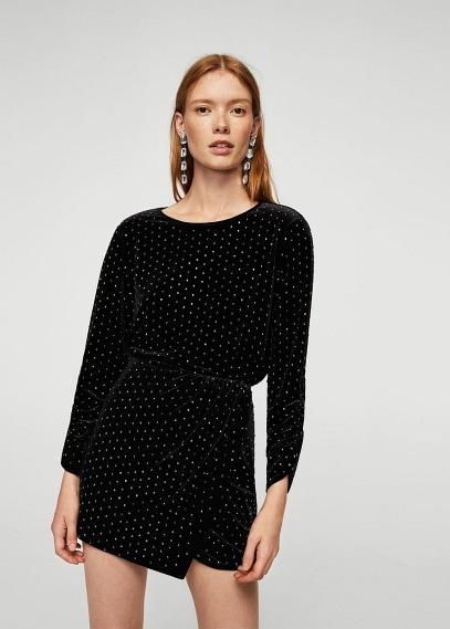 Mango Mango Studded Velvet Skirt