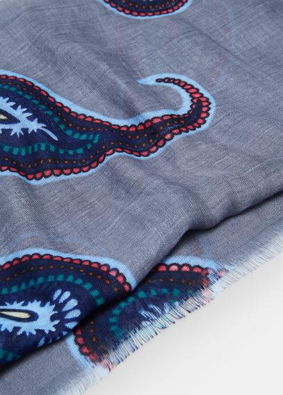 Mango Man Paisley-print Linen-blend Scarf