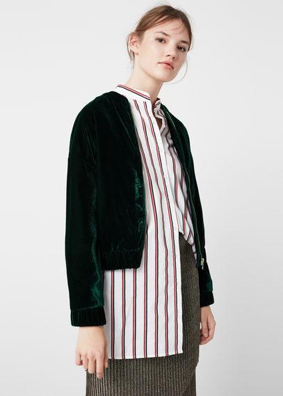 Mango Mango Velvet Bomber Jacket