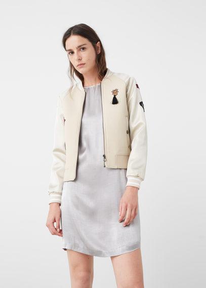 Mango Mango Metallic Patches Bomber Jacket
