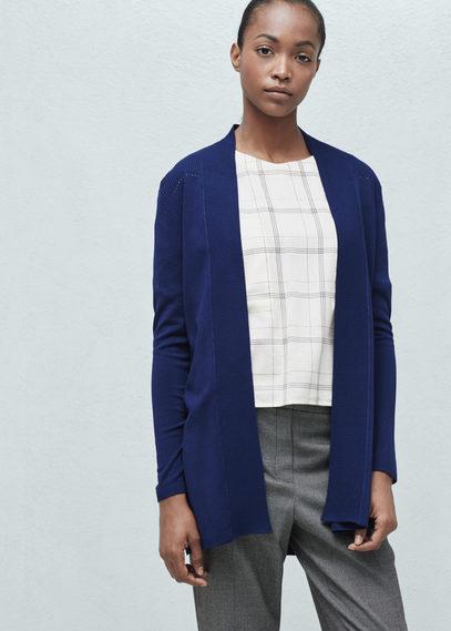 Mango Mango Ribbed Lapels Cardigan