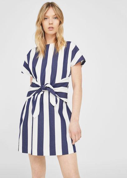 Mango Mango Knot Striped Dress