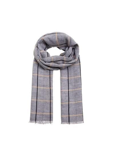 Mango Man Mango Man Checked Linen Cotton Scarf