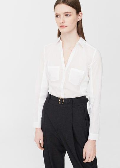 Mango Mango Ribbed Panel Shirt