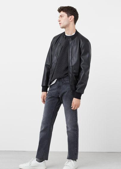 Mango Man Mango Man Straight-fit Grey Brett Jeans