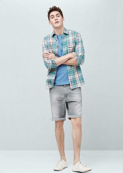 Mango Man Mango Man Grey Denim Bermuda Shorts