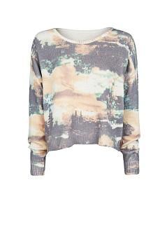 Mango Landscape Print Sweater