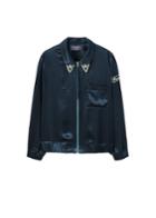Violeta By Mango Violeta By Mango Appliqus Satin Bomber Jacket