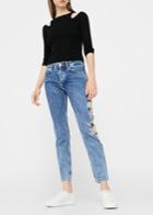 Mango Mango Embroidered Relaxed Jeans