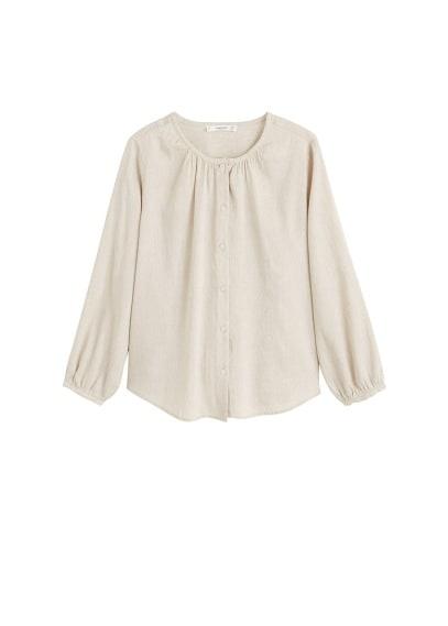 Mango Mango Speckled Linen-blend Blouse