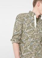 Mango Man Mango Man Slim-fit Leaf-print Shirt