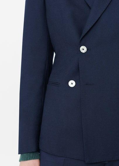 Mango Man Mango Man Double-breasted Wool Suit Blazer