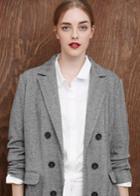 Violeta By Mango Violeta By Mango Herringbone Pattern Cotton-blend Coat