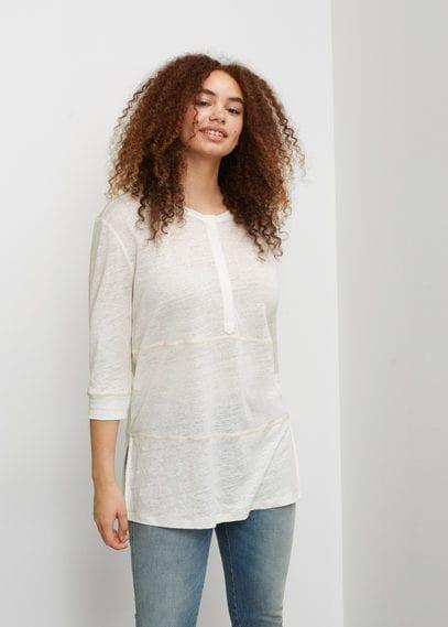 Violeta By Mango Violeta By Mango Long Linen T-shirt