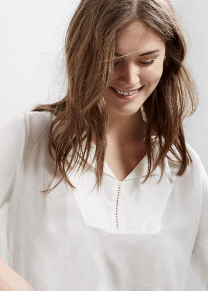 Violeta By Mango Violeta By Mango Cotton Modal-blend Blouse