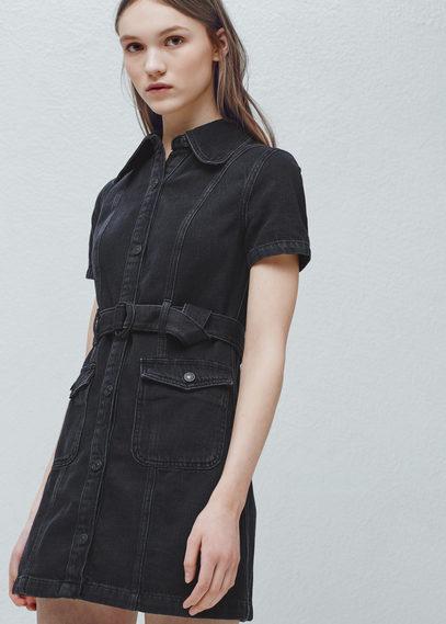 Mango Mango Denim Shirt Dress