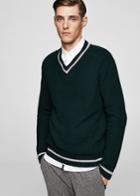 Mango Man Mango Man V-neck Striped Sweater