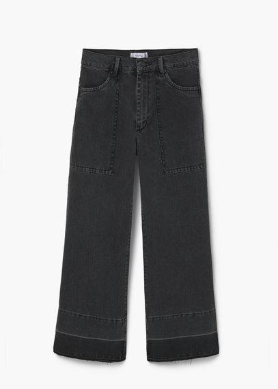 Mango Mango Crop Flared Gaucho Jeans