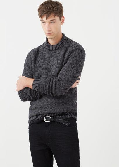 Mango Man Mango Man Textured Cotton Wool-blend Sweater