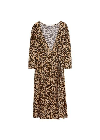 Violeta By Mango Violeta By Mango Leopard Print Wrap Dress