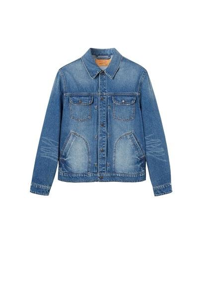 Mango Man Mango Man Faded Medium Wash Denim Jacket