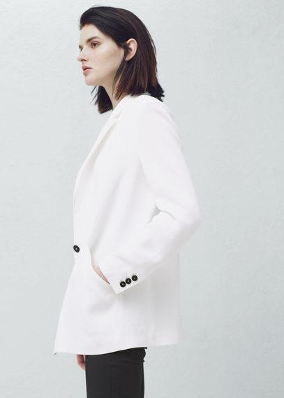 Mango Contrast Buttons Blazer