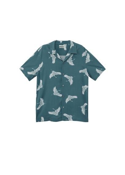 Mango Man Mango Man Regular-fit Birds Print Shirt