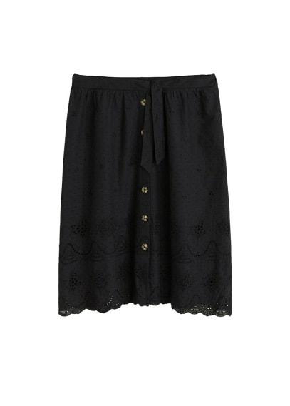 Violeta By Mango Violeta By Mango Embroidered Motifs Midi Skirt
