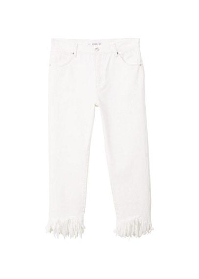 Mango Mango Cropped Frayed Jeans