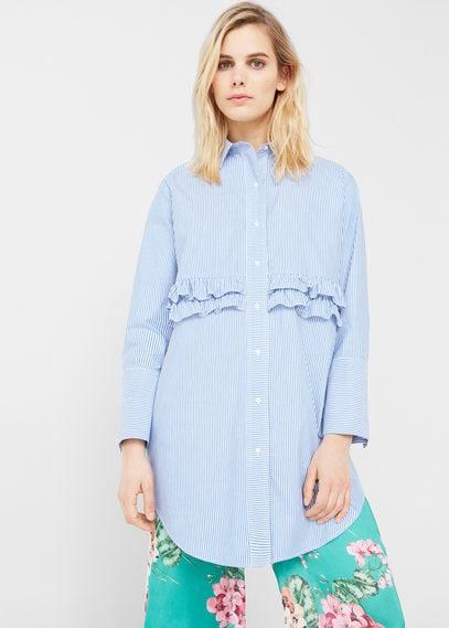 Mango Mango Rufled Poplin Shirt