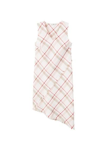 Mango Mango Frayed Edges Linen Dress
