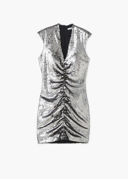 Mango Mango Pursed Sequined Dress