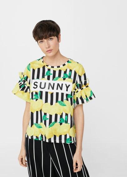 Mango Mango Lemons Ruffles T-shirt