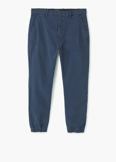 Mango Man Mango Man Cuffed-hem Cotton Chinos