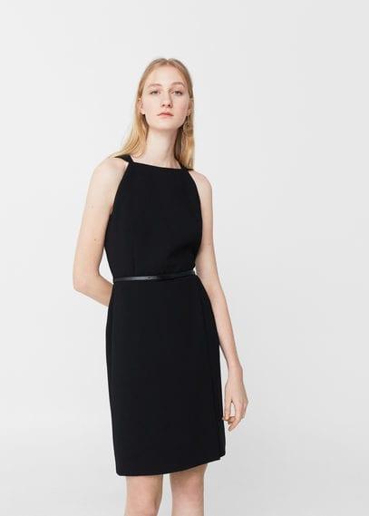 Mango Mango Halter Neck Belt Dress