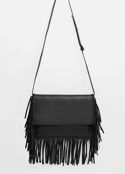 Violeta By Mango Fringe Leather Bag
