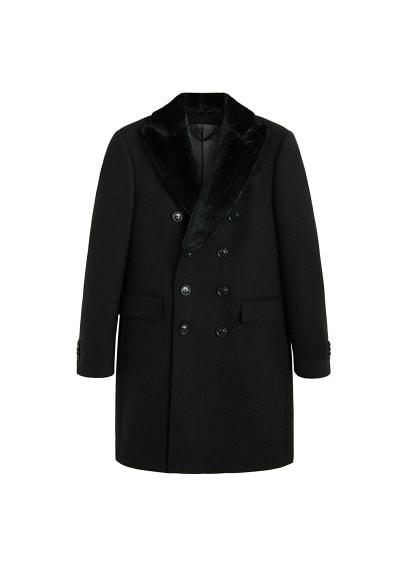 Mango Man Mango Man Detachable Lapel Wool Coat