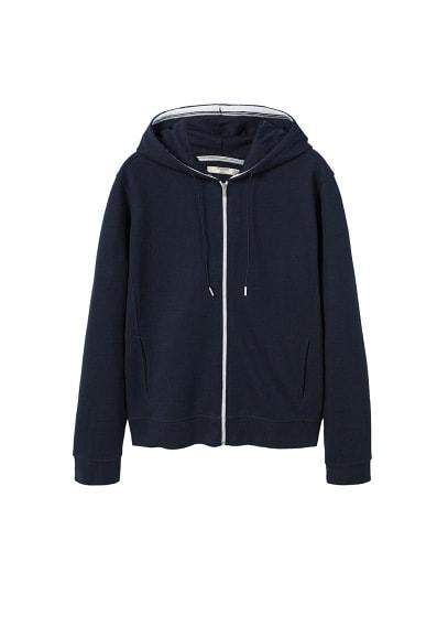 Mango Man Mango Man Hooded Cotton Piqu Sweatshirt