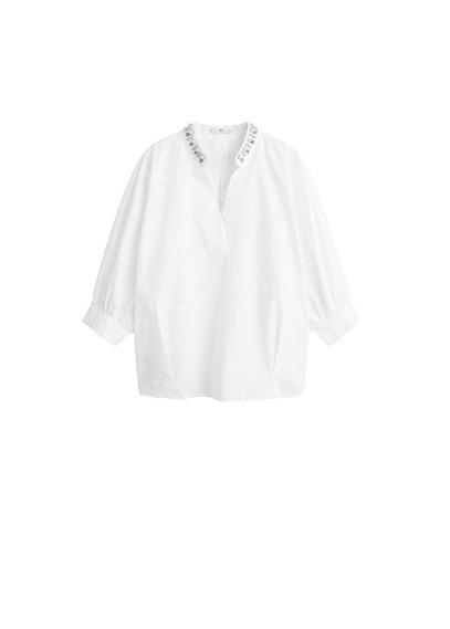 Mango Mango Crystals Cotton Blouse