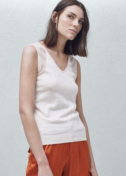 Mango Mango Cotton-blend Knit Top