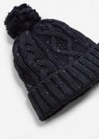Mango Man Mango Man Pompon Cable-knit Beanie