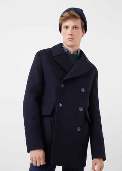 Mango Man Mango Man Buttons Wool Peacoat