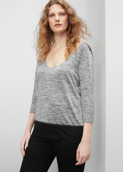 Violeta By Mango Violeta By Mango Lace Panel T-shirt