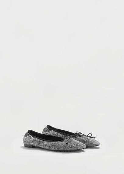 Violeta By Mango Violeta By Mango Elastic Metallic Ballerinas