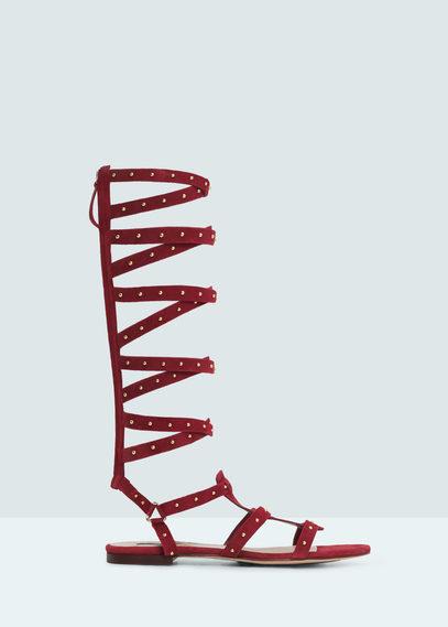 Mango Mango Leather Gladiator Sandals