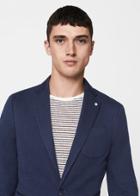 Mango Man Mango Man Slim-fit Patterned Cotton Blazer