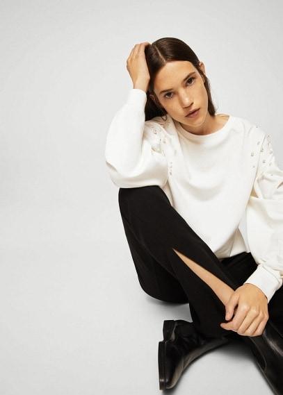 Mango Mango Pearl Appliqus Sweatshirt