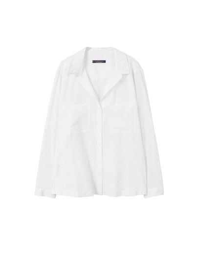 Violeta By Mango Violeta By Mango Texture Pin Stripes Blouse