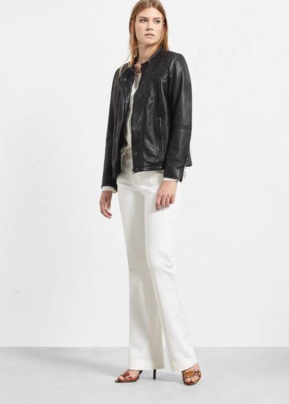 Violeta By Mango Violeta By Mango Stitched Leather Jacket